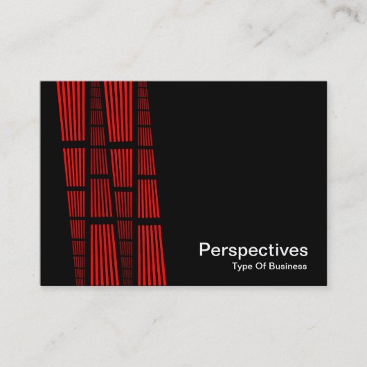 パースペクティブv2 -赤と白オン黒 名刺 (正面)