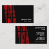 パースペクティブv2 -赤と白オン黒 名刺 (正面/裏面)