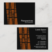 パースペクティブv2 – 黒のオレンジと白 名刺 (正面/裏面)
