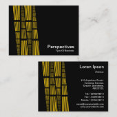 パースペクティブv2 – 黒のオレンジと白 名刺 (正面/裏面)