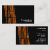 パースペクティブv2 – 黒のオレンジと白 名刺 (正面/裏面)