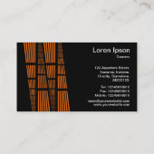 パースペクティブv2 – 黒のオレンジと白 名刺 (裏面)