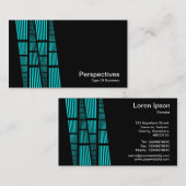 パースペクティブv2 – 黒のシアンと白 名刺 (正面/裏面)