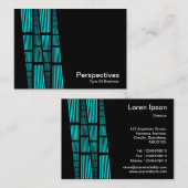 パースペクティブv2 – 黒のシアンと白 名刺 (正面/裏面)
