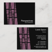 パースペクティブv2 – 黒のピンクと白 名刺 (正面/裏面)