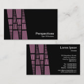 パースペクティブv2 – 黒のピンクと白 名刺 (正面/裏面)