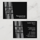 パースペクティブv2 – 黒の白 名刺 (正面/裏面)