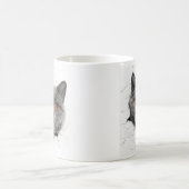 パースルー – 好奇心の強い猫 コーヒーマグカップ (中央)