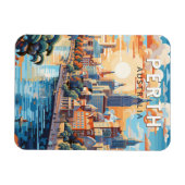 パース・オーストラリア・トラベルアートヴィンテージ マグネット (横)