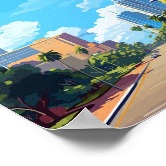 パース・オーストラリア・ヴィンテージ旅行イラストレーション ポスター (角)