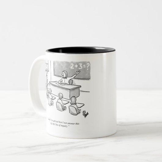 パーセンおもしろいター教室の弁護士の漫画ユーモア ツートーンマグカップ (正面左)