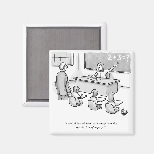 パーセンおもしろいター教室の弁護士の漫画ユーモア マグネット (正面/裏面)