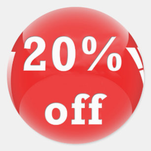 (パーセント)円形の光沢のあるステッカーを離れて20% ラウンドシール