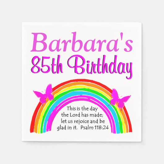 パーソナかわいらしライズクリスチャン85番目の誕生日ナプキン スタンダードカクテルナプキン (正面)