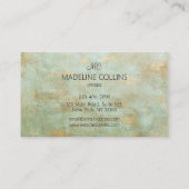 パーソナエレガントライズモダン金ゴールドと緑の斑入り 名刺 (裏面)