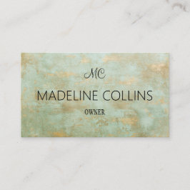 パーソナエレガントライズモダン金ゴールドと緑の斑入り 名刺