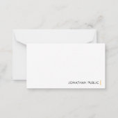 パーソナエレガントリモダンシンプルデザインテンプレート ノートカード (裏面)