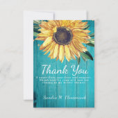 パーソナカスタムライズ素朴シックサンフラワーバーンウッド サンキューカード (正面)