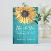 パーソナカスタムライズ素朴シックサンフラワーバーンウッド サンキューカード (スタンド正面)