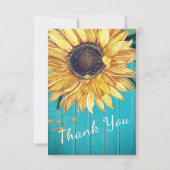 パーソナカスタムライズ素朴シックサンフラワーバーンウッド サンキューカード (裏面)