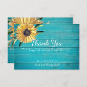 パーソナカスタムライズ素朴ティール(緑がかった色)ブルー サンキューカード (正面/裏面)