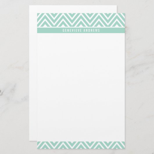 パーソナカスタムルシボロパターン（の模様が）あるカワイミントグリーン 便箋 (正面/裏面)