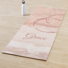 パーソナモダンライズアートスタイルソフトピンクピーチ ヨガマット