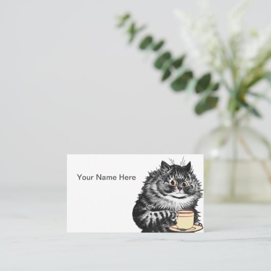 パーソナライおもしろいズ可能な猫 名刺 (スタンド正面)