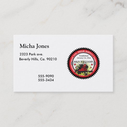 パーソナライズあなたの一流の油田の安全ロゴを加えて下さい 名刺 (正面)