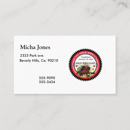 パーソナライズあなたの一流の油田の安全ロゴを加えて下さい 名刺 (正面)