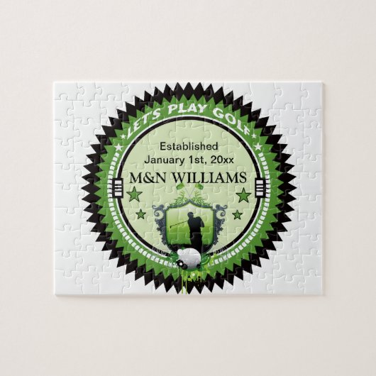 パーソナライズあなたの一流の演劇のゴルフロゴを加えて下さい ジグソーパズル (横)