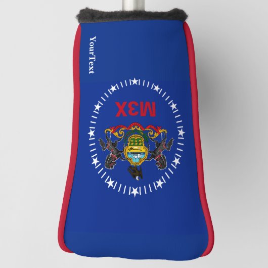 パーソナライズあなたの文字のペンシルバニアの州の旗 ゴルフヘッドカバー (回転90)