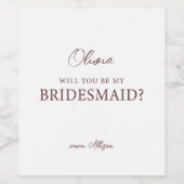 パーソナライズあなたは私のブライドメイドワインラベルになる ワインラベル (シングルラベル)