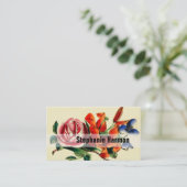 パーソナライズあなた自身のヴィンテージの花柄を作成して下さい 名刺 (スタンド正面)