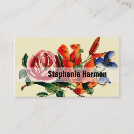 パーソナライズあなた自身のヴィンテージの花柄を作成して下さい 名刺 (正面)