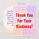 "パーソナライズありがとうあなたの親切さを!" カード (正面/裏面)