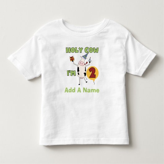 パーソナライズうわー私は2つの誕生日のTシャツです トドラーTシャツ (正面)