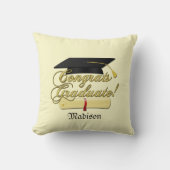 パーソナライズおめでとう大学院卒業証書PLdesign クッション (正面)