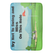 パーソナライズおもしろいゴルフバスルーム バスマット (正面縦)