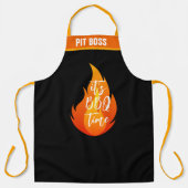 パーソナライズおもしろいピットボスBBQタイムグリル エプロン (正面)