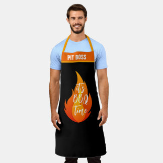 パーソナライズおもしろいピットボスBBQタイムグリル エプロン