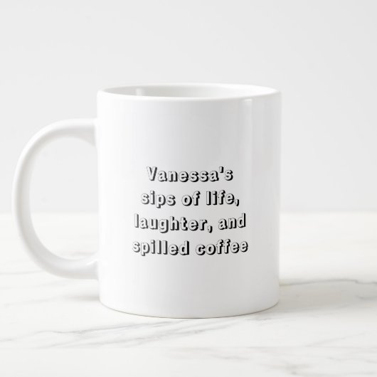 パーソナライズおもしろいマグカップ付きコーヒーことわざ ジャンボコーヒーマグカップ (左)