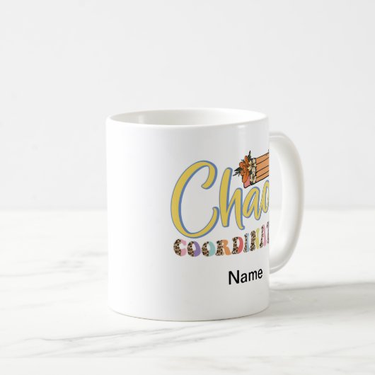 パーソナライズおもしろい可能な先生コーヒーマグ コーヒーマグカップ (正面右)