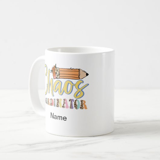 パーソナライズおもしろい可能な先生コーヒーマグ コーヒーマグカップ (正面左)