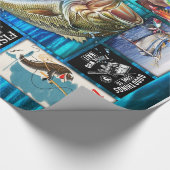 パーソナライズおもしろい漁師の魚釣り恋人の贈り物 ラッピングペーパー (角)