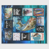 パーソナライズおもしろい漁師の魚釣り恋人の贈り物 ラッピングペーパー (フラット)