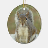 パーソナライズかわいいリス顔へ顔写真 セラミックオーナメント (左)