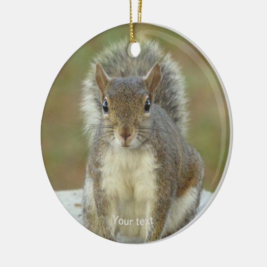 パーソナライズかわいいリス顔へ顔写真 セラミックオーナメント (左)