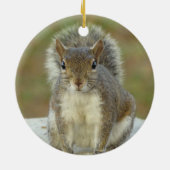 パーソナライズかわいいリス顔へ顔写真 セラミックオーナメント (裏面)