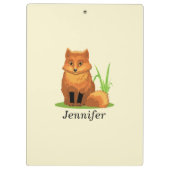 パーソナライズかわいい小さなキツネ新学期 クリップボード (裏面)